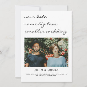 Faire-part Nouvelle Date Même Amour Mariage Réduit Photo Rédu