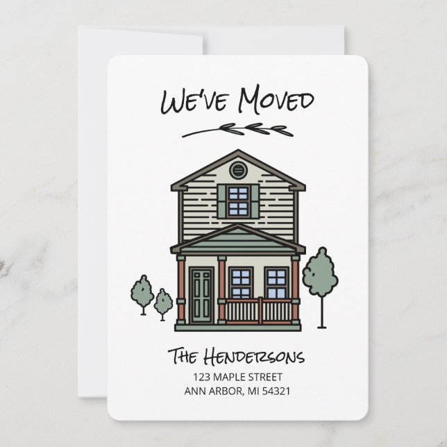 Faire-part Nouvelle maison Nous avons déménagé (Devant)