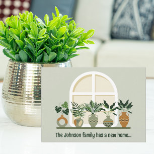 Faire-part Nouvelle maison Plantes branchés sur Windowsill Mo