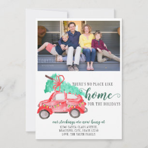 Faire-part Nouvelle maison pour les vacances La voiture rouge