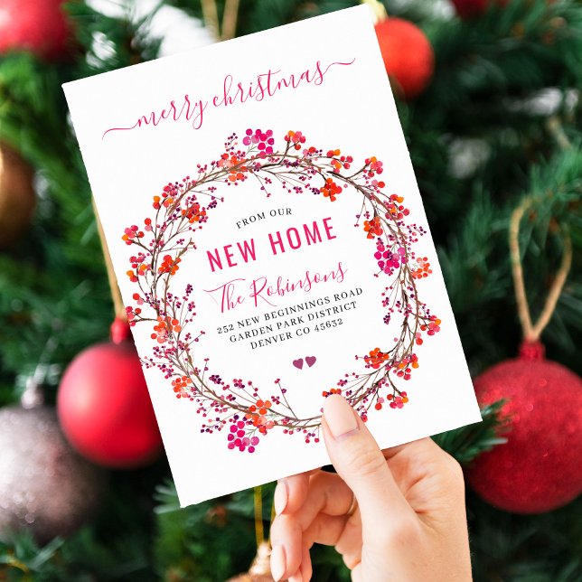 Faire-part Nouvelle maison pour Noël moderne vacances déménag (Créateur téléchargé)