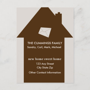 Faire-part Nouvelle maison Sweet Home Carte postale (Taupe)
