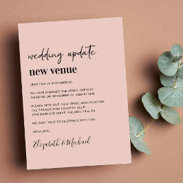 Faire-part Nouvelle mise à jour du Mariage rose pâle du lieu