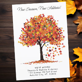 Faire-part Nouvelle saison Nouvelle adresse Automne Nous avon