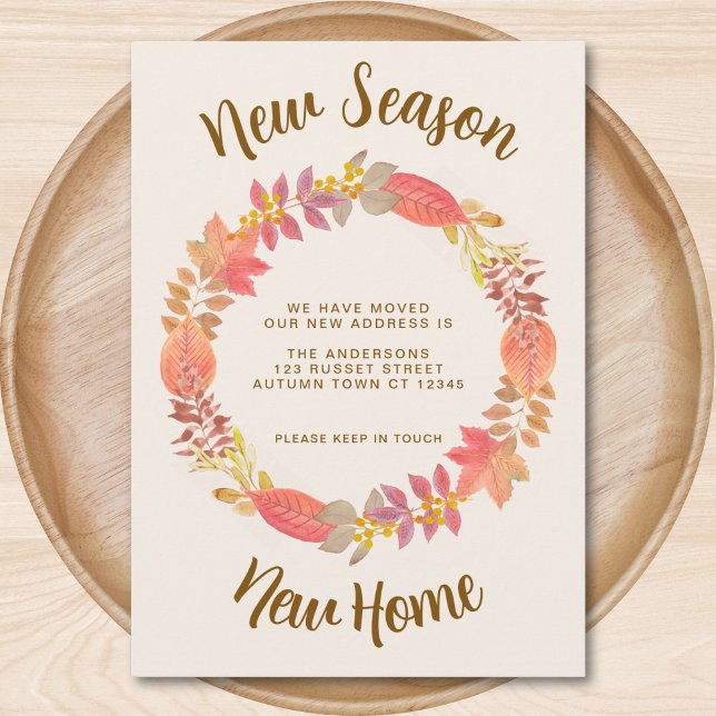 Faire-part Nouvelle saison Nouvelle maison Automne Moving (Créateur téléchargé)