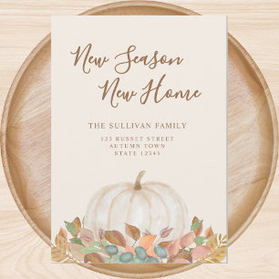 Faire-part Nouvelle saison Nouvelle maison Citrouille d'autom