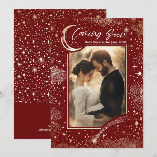 Faire-part Nuit étoilée céleste Prochainement Grossesse Photo