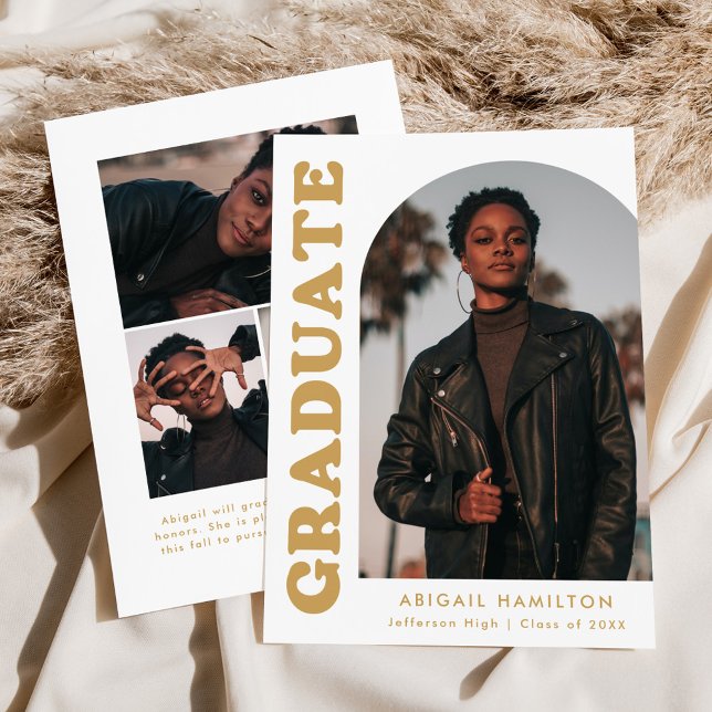 Faire-part Offset Arch Gold 4 Diplôme photo (Créateur téléchargé)