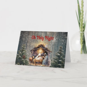 Faire-part Oh, la nuit sainte, chérir la Nativité Noël et Noë