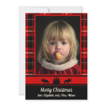 Oie dans les Bois Rouge Plaid Photo Noël