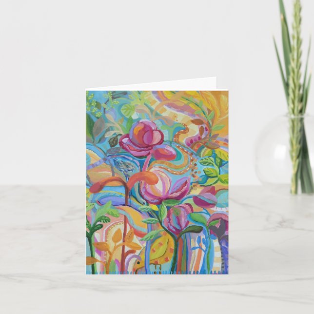 Faire-part Oiseaux et fleurs (Devant)