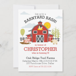 Faire-part Old Macdonald Farm Barnyard fête d'anniversaire