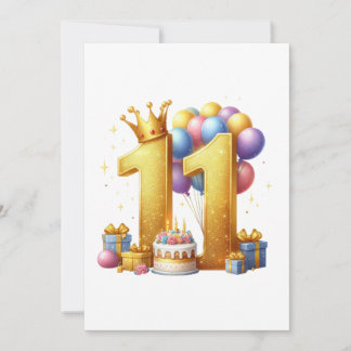 Faire-part Onzième anniversaire doré