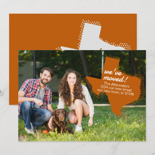 Faire-part Orange brûlé Nous avons déménagé - Texas émaillé M