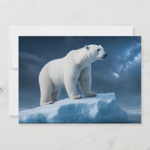 Faire-part Ours Polaire Animal Majestueux Sauvage Sur Une Gal