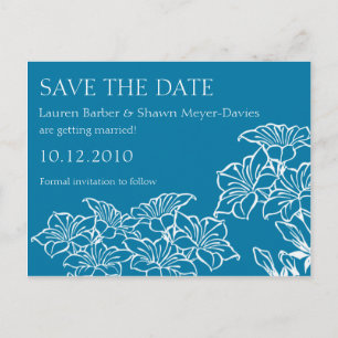 Faire-part Outlines Floral Enregistrer La Carte Postale Date
