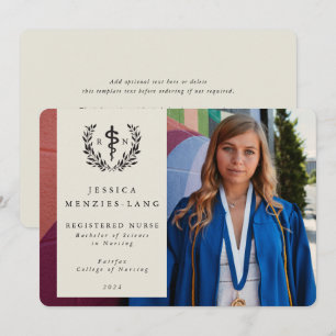 Faire-part Oyster Infirmière inscrite Asclepius Graduation Ph