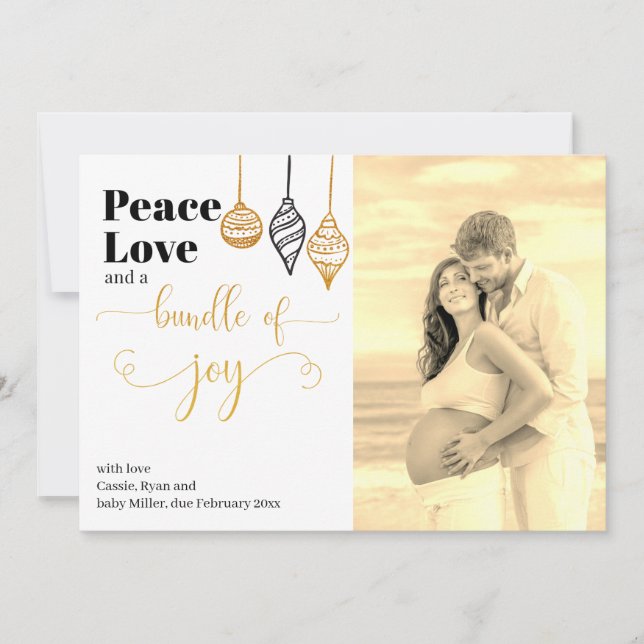 Faire-part Pack de photos de Noël de la grossesse de joie (Devant)