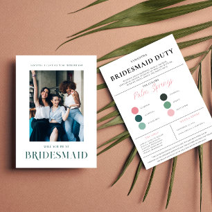 Faire-part Palette de couleurs Demande de demoiselle d'honneu