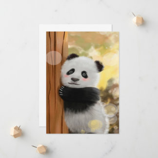 Faire-part Panda de dessin couleur | Drôle cadeau mignon