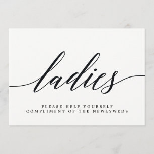 Faire-part Panneau de salle de bain pour mariage de dames - É