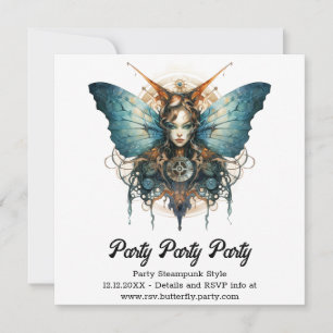 Faire-part Papillon Empereur Pistonwing Mariage Steampunk