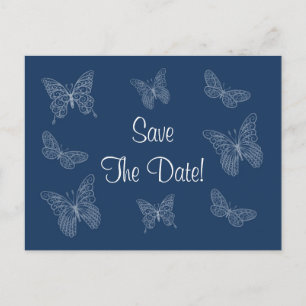 Faire-part Papillon Filigree Enregistrer la carte postale Dat