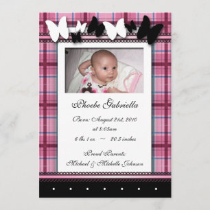 Faire-part Papillons et annonces de naissance de plaid