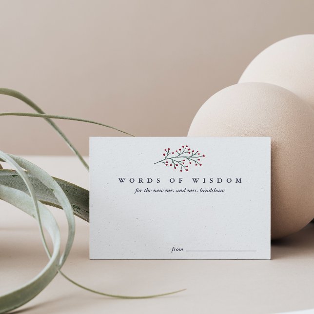 Faire-part Paroles de sagesse de houx et pin pour les jeunes  (Créateur téléchargé)