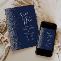 Parties scintillant en argent bleu marine Enregist