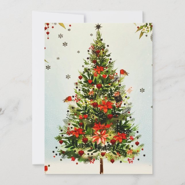 Faire-part Parties scintillant Winter Deer Forest Rose Floral (Devant)