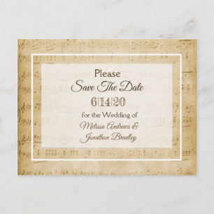 Faire-part Partition Enregistrer la date Carte postale