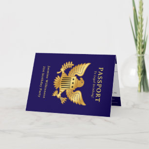 Faire-part Passeport Aigle d'Or pour le Jour de la Majorité
