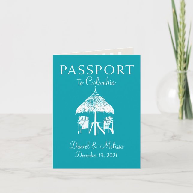 Faire-part Passeport Colombien Sauvegarder la Date (Devant)