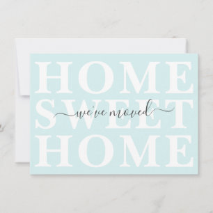 Faire-part Pastel Aqua Home Sweet Home Nous avons déménagé