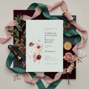 Faire-part pastel gris colombe vintage cendré pâle