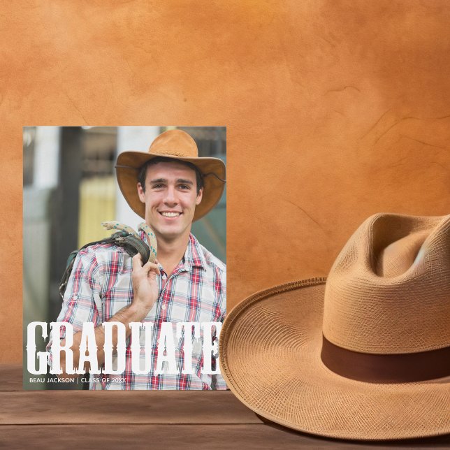 Faire-part Pays Western Graduate Photo rude Graduate Graduate (Créateur téléchargé)