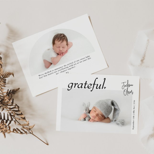 Faire-part Paysage moderne minimal photo bébé naissance (Créateur téléchargé)