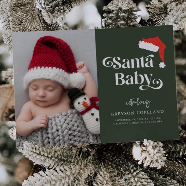 Faire-part Père Noël Baby Christmas Baby Photo Naissance (Créateur téléchargé)