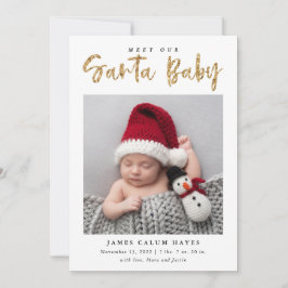 Faire-part Père Noël Baby Christmas Holiday Baby Photo Naissa