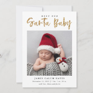 Faire-part Père Noël Baby Christmas Holiday Baby Photo Naissa