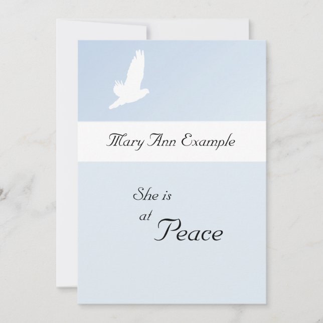 Faire-part personnalisable de la mort / du décès (Devant)