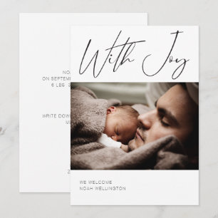 Faire-part Personnaliser de calligraphie photo moderne Couleu
