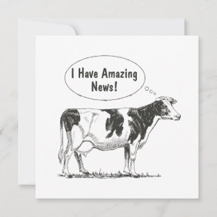 Faire-part Personnaliser la pensée de la vache Holstein
