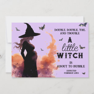 Faire-part Petite sorcière Halloween Photo personnalisée Gros