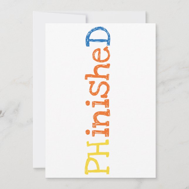 Faire-part PHinisheD DSP Docteur Diplôme Disertation Science (Devant)