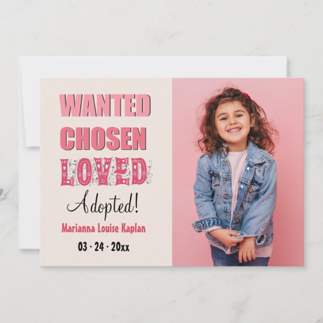 Faire-part photo adopté (Devant)