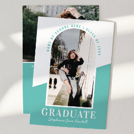 Faire-part Photo Arch moderne Graduation Turquoise