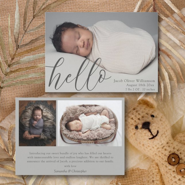 Faire-part photo bébé simple et moderne (Créateur téléchargé)