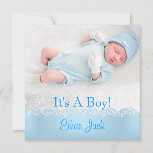 Faire-part Photo Blue New Baby Boy
